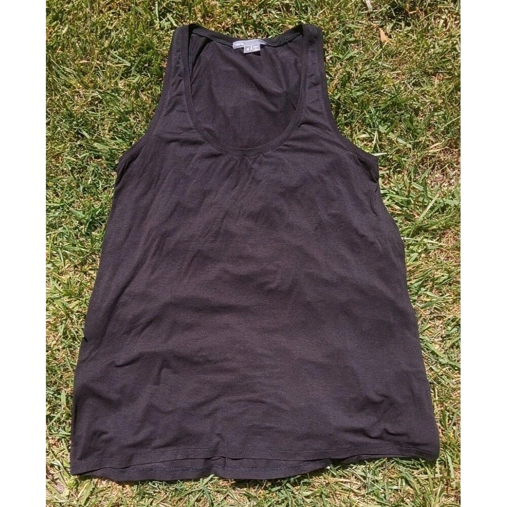 Vince Black Micro Modal Stretch Tank Top Medium Sleeveless Minimalist Basic - Picture 1 of 8